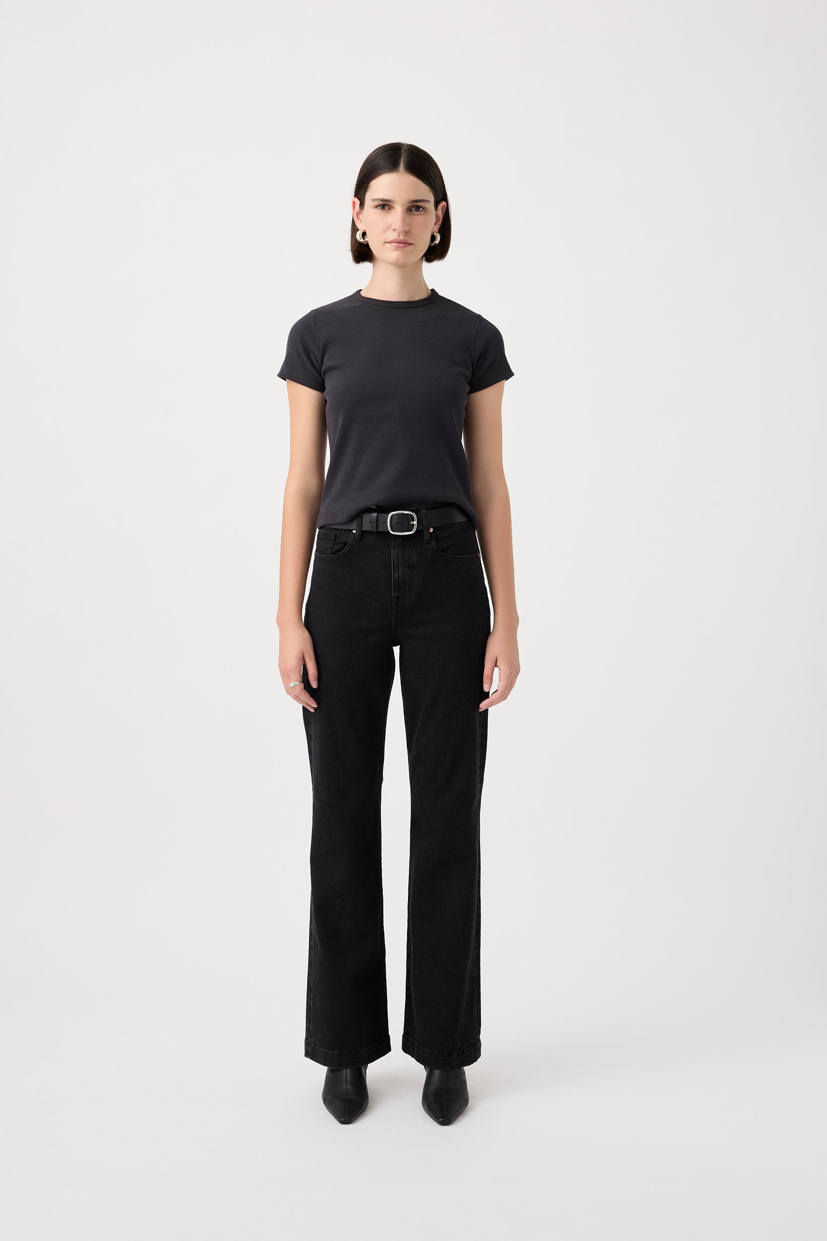 Farrah High Rise Jean Black Outland Denim - Main Image