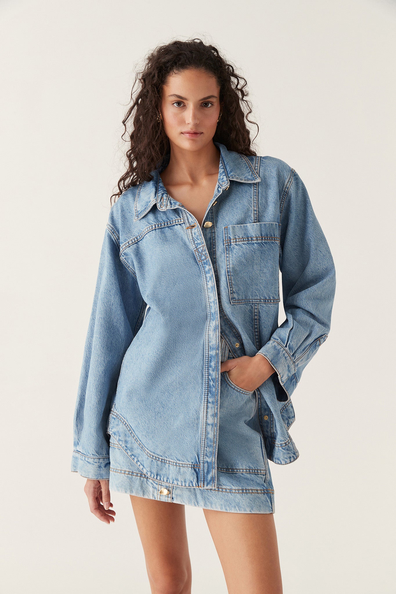 Aje x Outland Denim Shirt - Coastal Blue