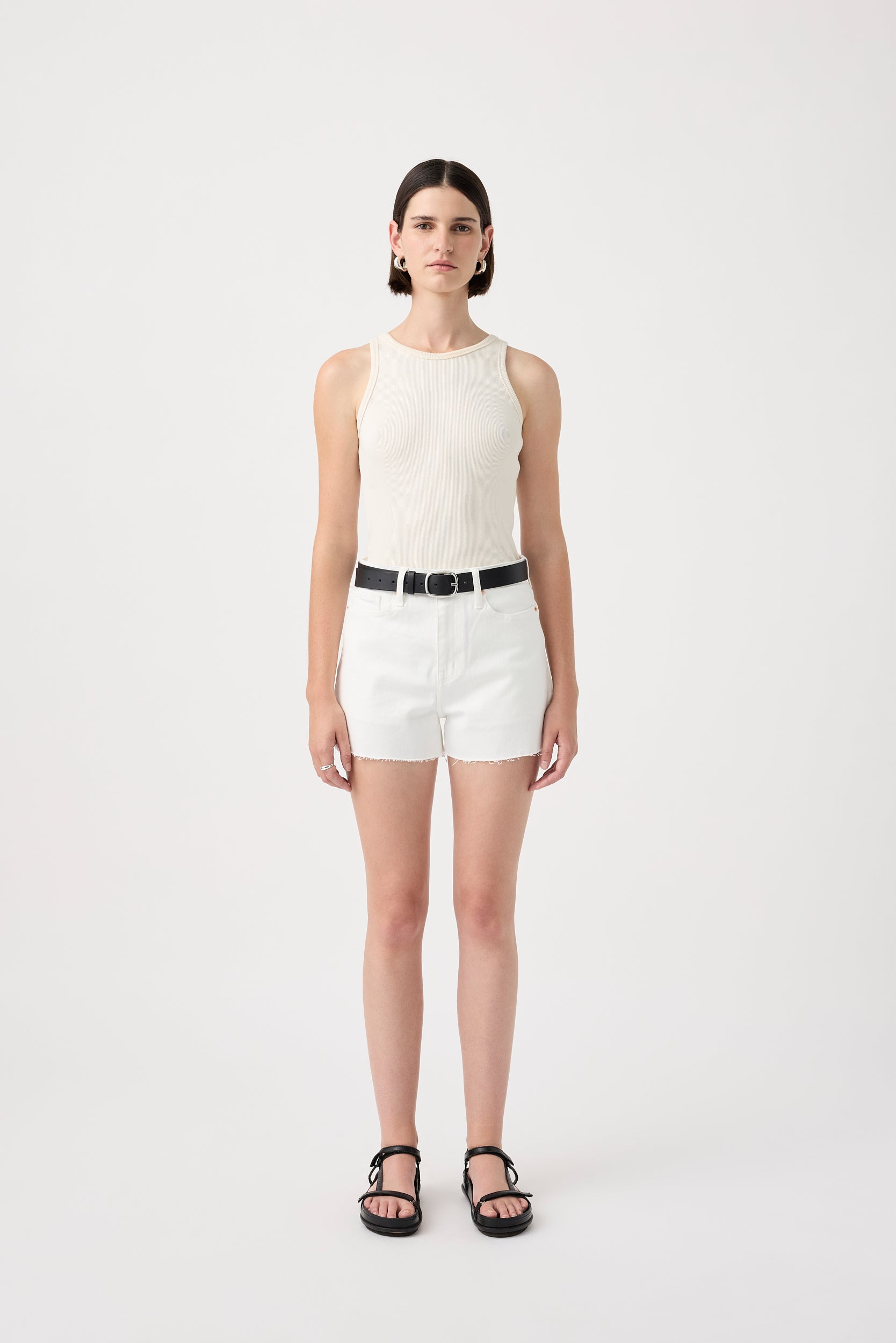 Annie Denim Shorts For Women - Soft White