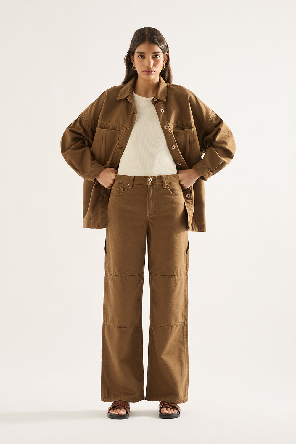 Bianca Wide Leg Jean - Tobacco