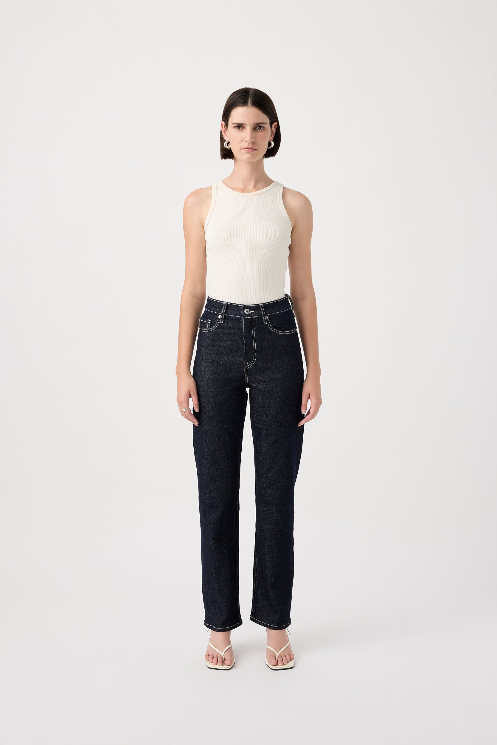 Zoe High Straight Jean Full Length Rinse