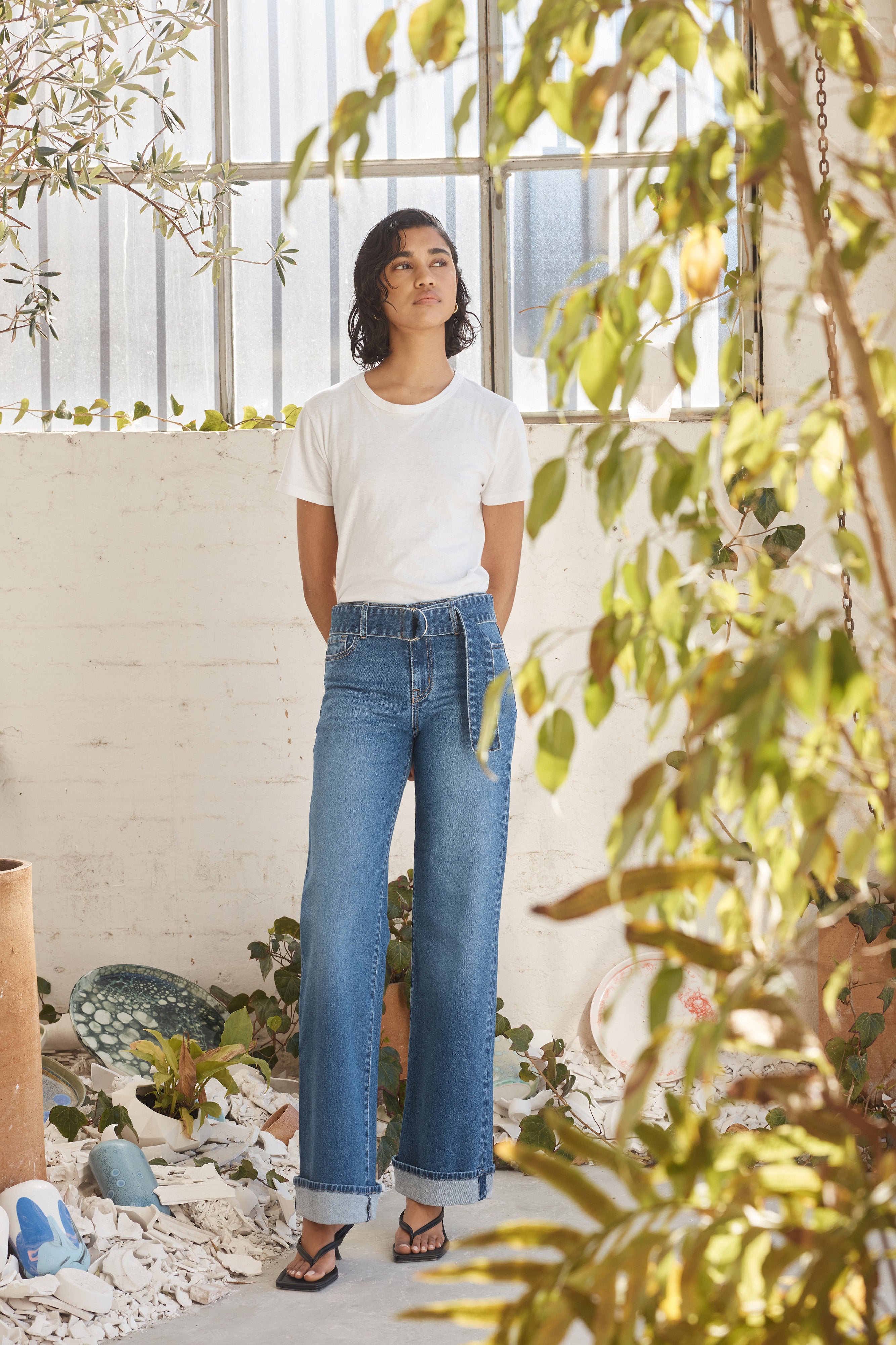 Mia Cuffed Belted Jean Liberty