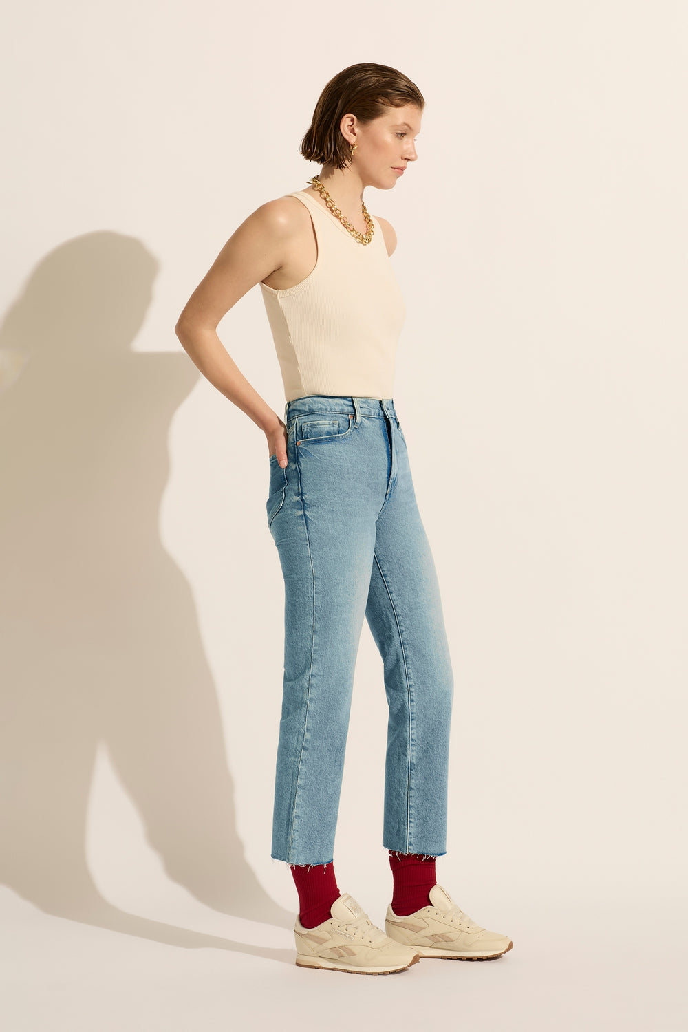 Zoe Crop High Rise Straight Jean - Sunday