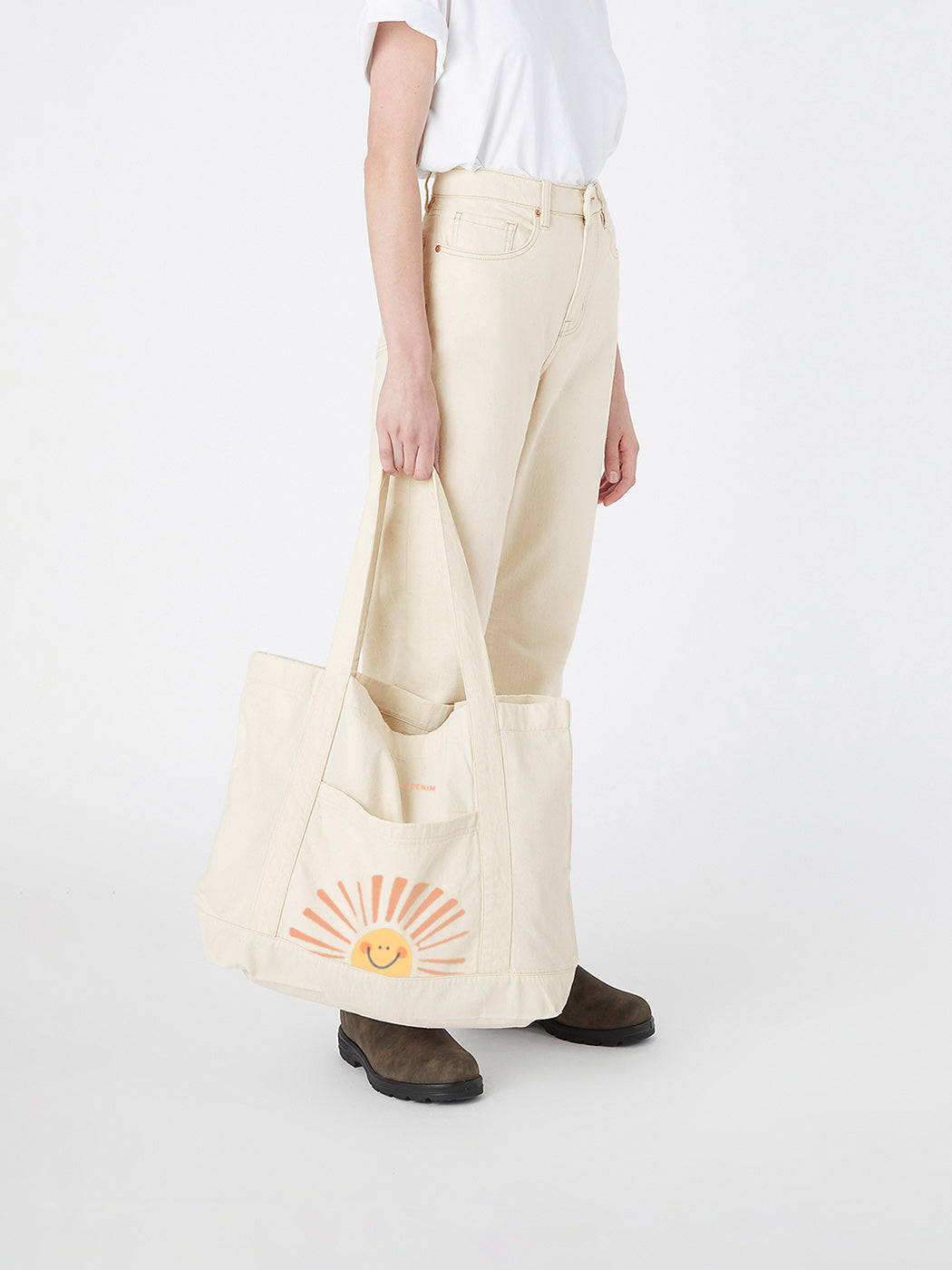 Wide Tote Bag - Ecru